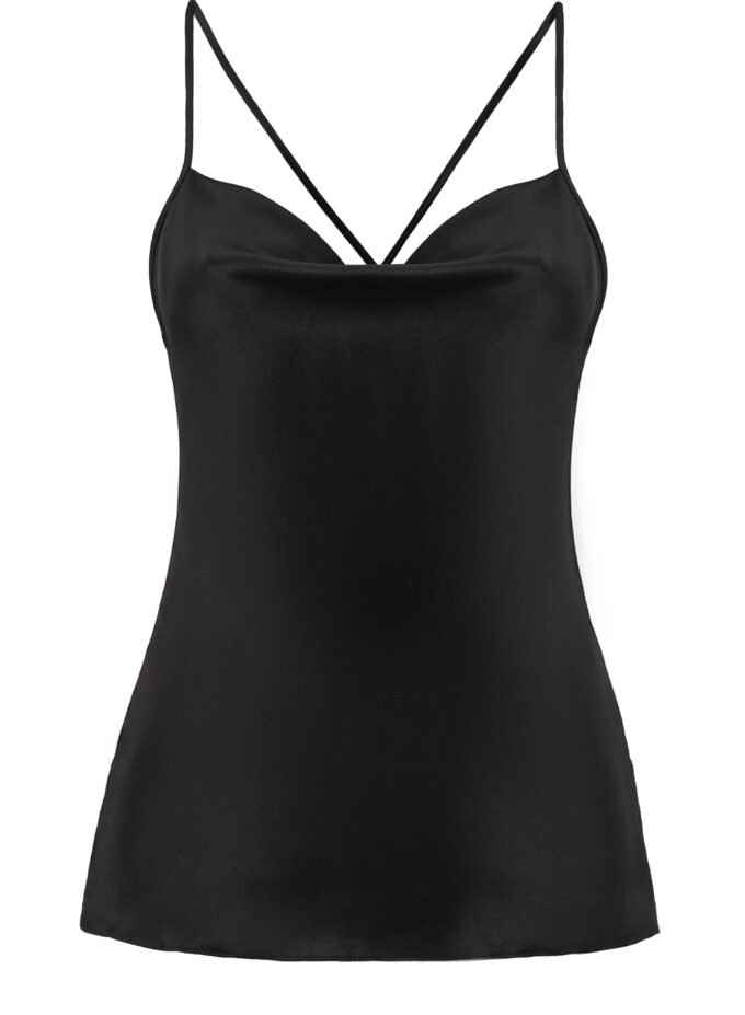 Silk Camisole Blouse in Black