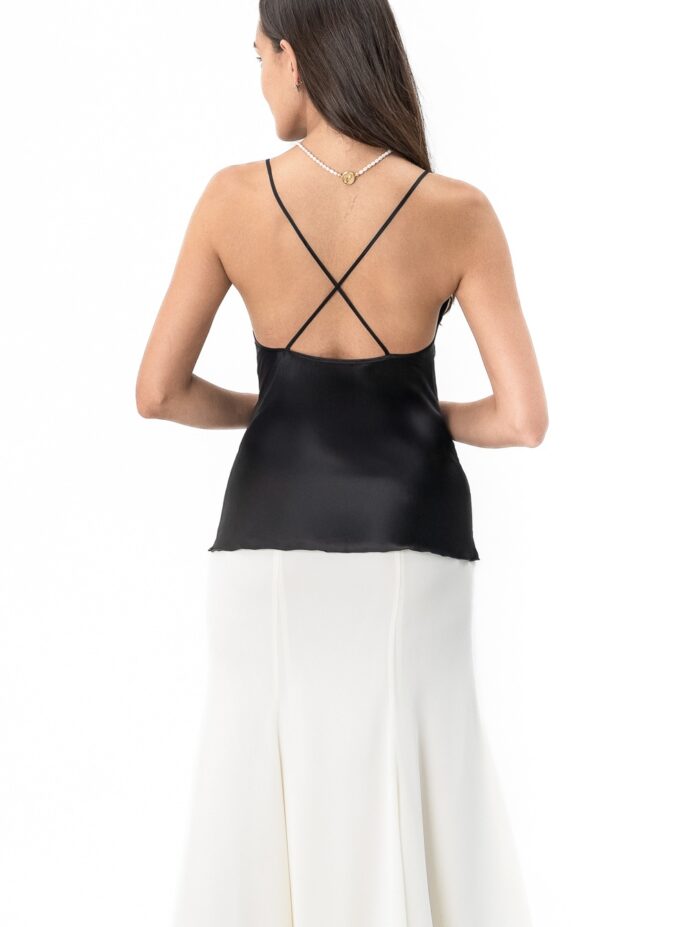 Silk Camisole Blouse in Black