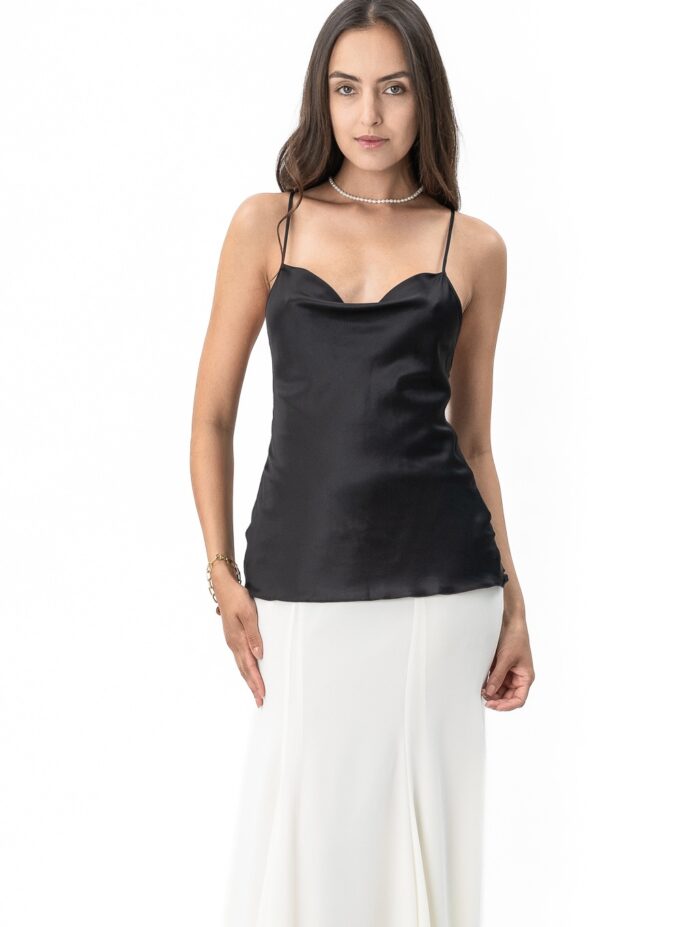 Silk Camisole Blouse in Black