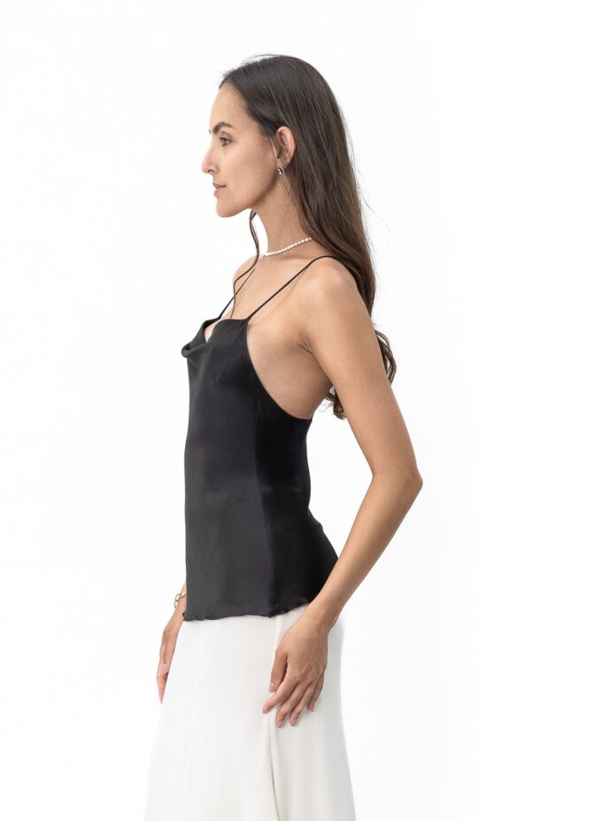 Silk Camisole Blouse in Black