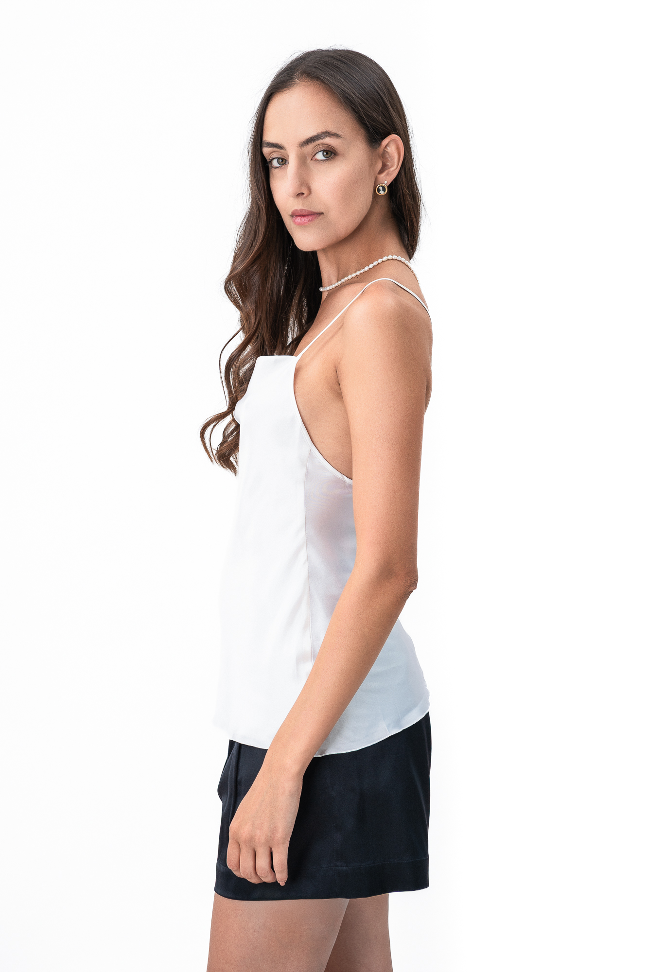 Silk Camisole Blouse in White - Image 2