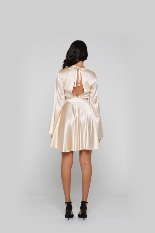 Silk Wrap Skirt in Champagne - Image 6