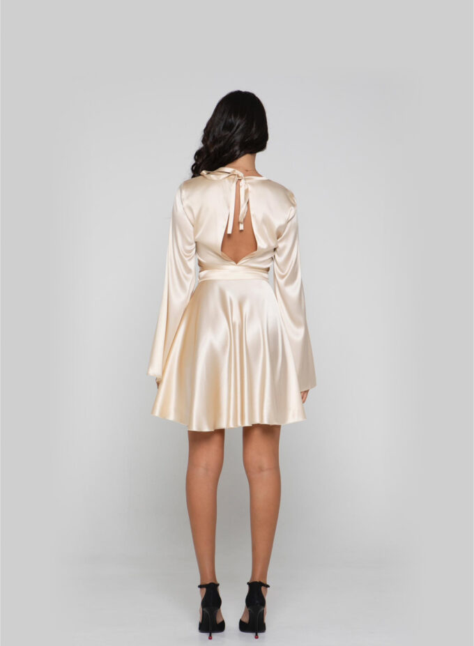 Silk Wrap Skirt in Champagne