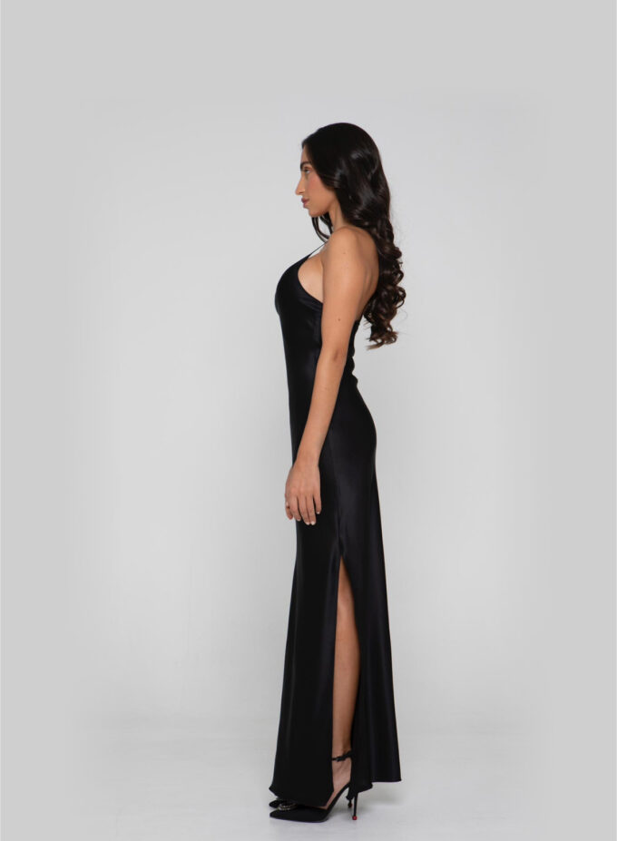 Silk Long Dress in Black