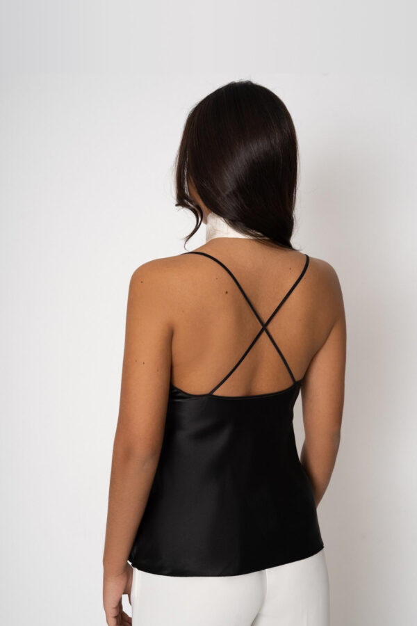 Silk Camisole Blouse in Black - Image 4