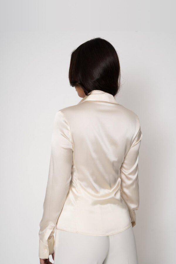 Silk Shirt in Cream - Image 4