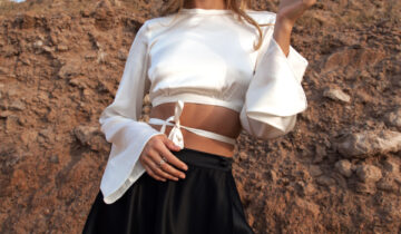 Silk Wrap Skirt in Black