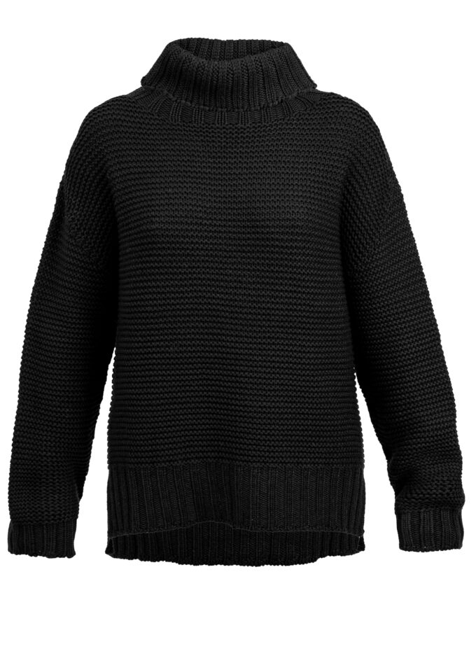 Ribbed Turtleneck Sweater black