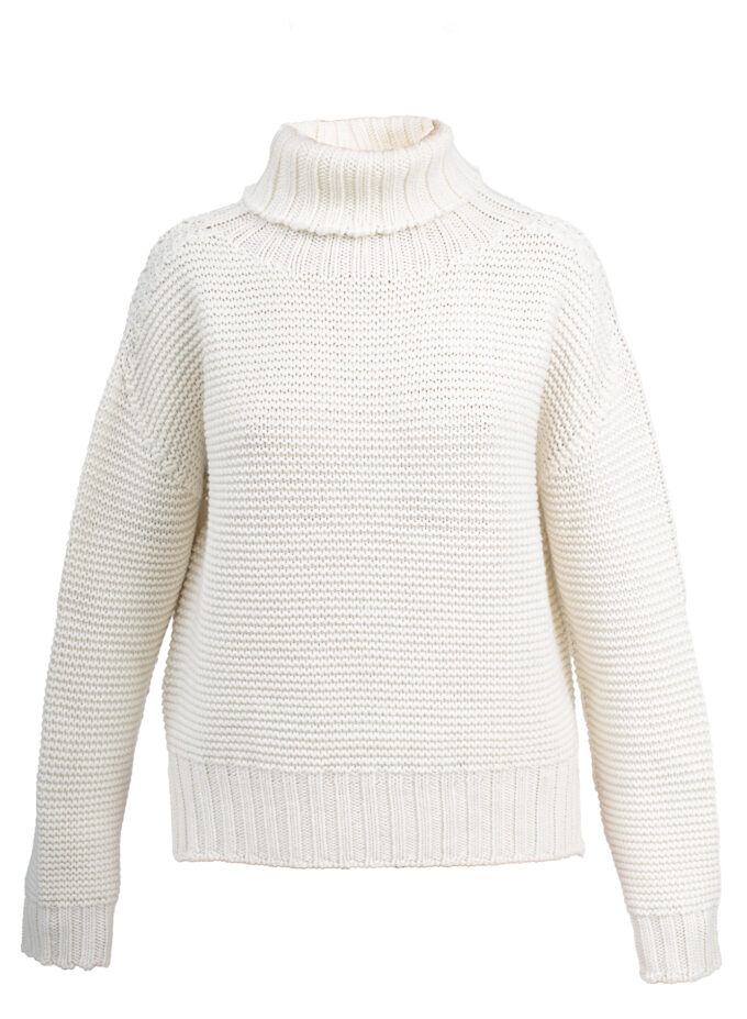 Ribbed Turtleneck Sweater Cream