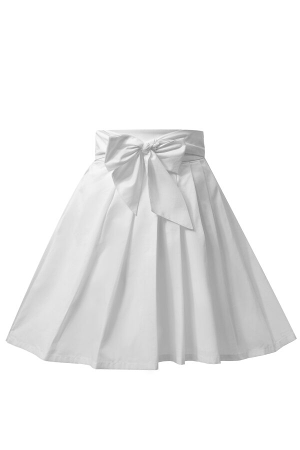 Cotton Pleated Mini Skirt - Image 7