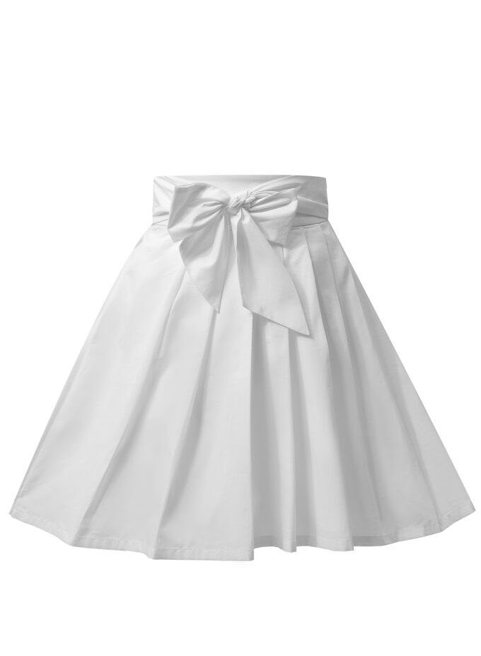 Cotton Pleated Mini Skirt