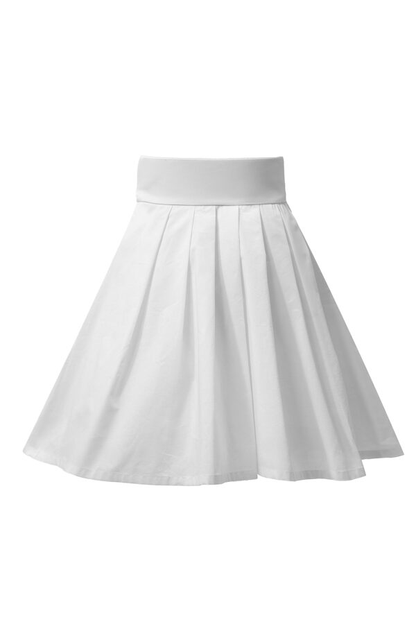 Cotton Pleated Mini Skirt - Image 8