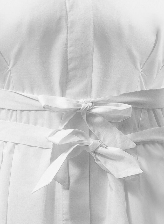 Cotton Shirt Dress with Tie Waist Detail