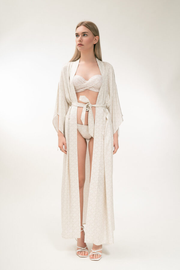 Kimono in  Cream & Cappuccino - Image 2