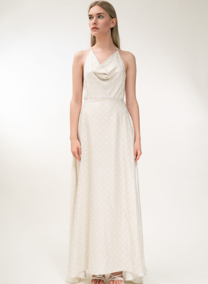 Long Wrap Skirt in Cream and Cap