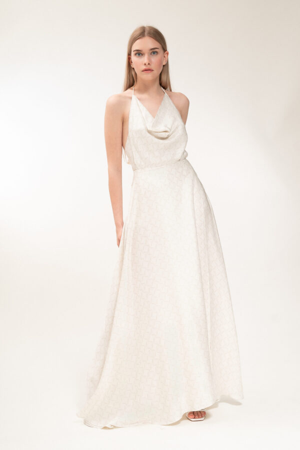 Long Wrap Skirt in Cream and Cap