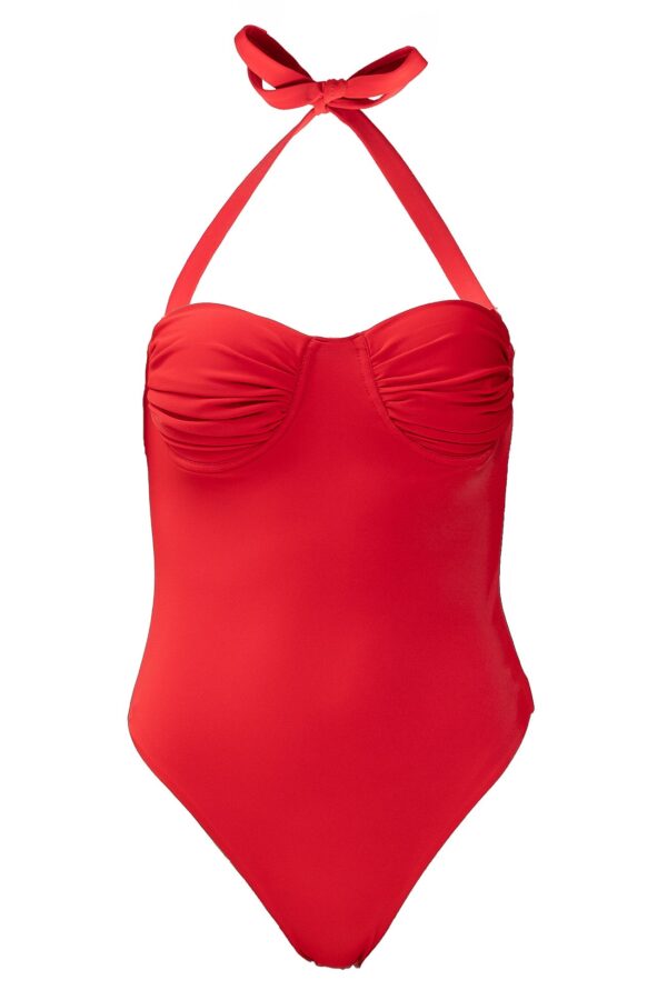 One Piece Swimsuit in Red - Image 4