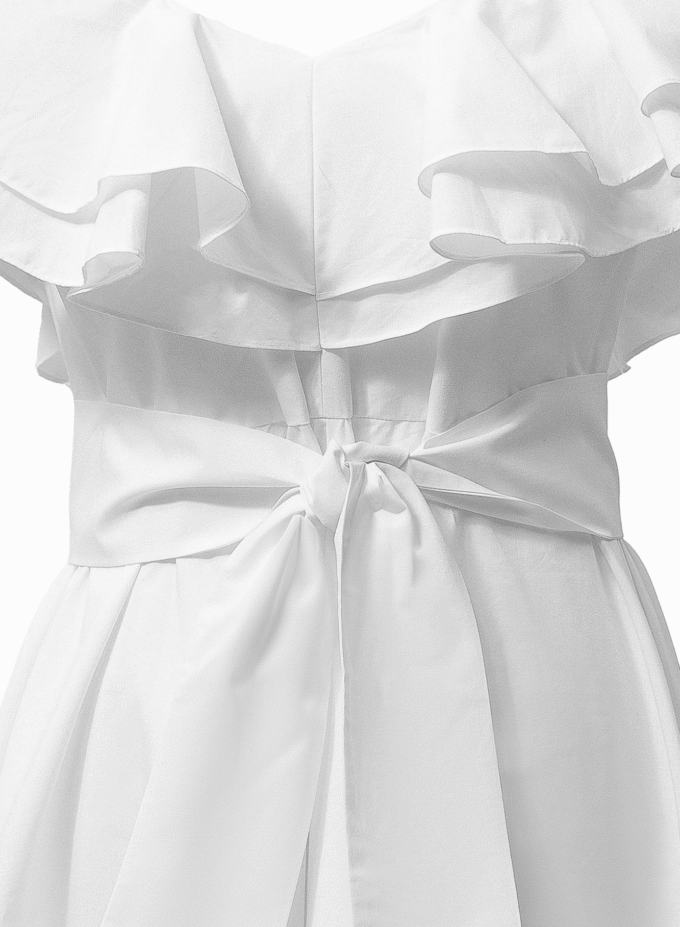 Cotton Ruffle Midi Dress