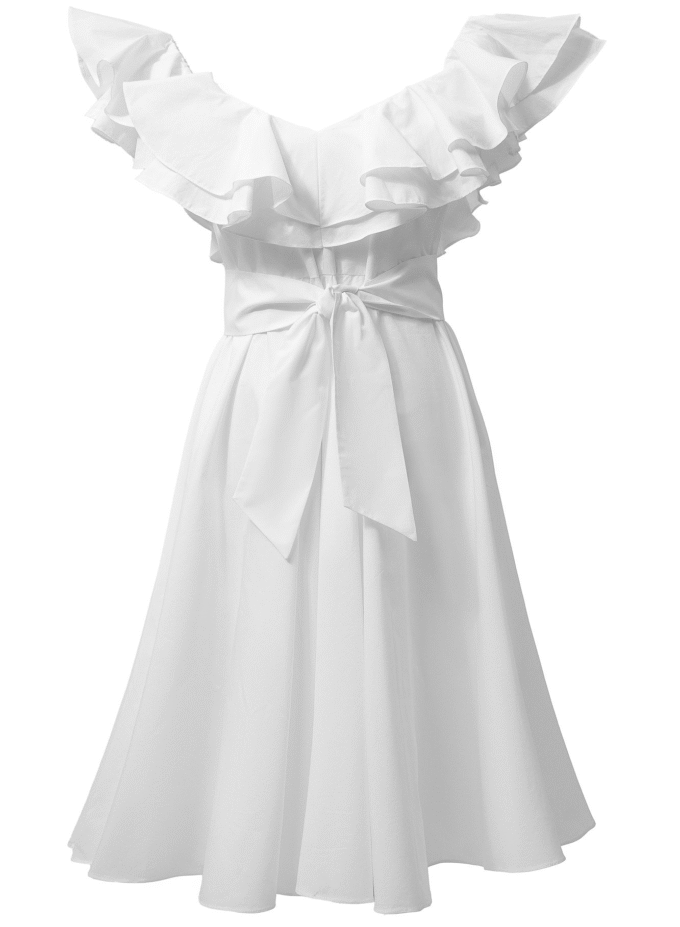Cotton Ruffle Midi Dress