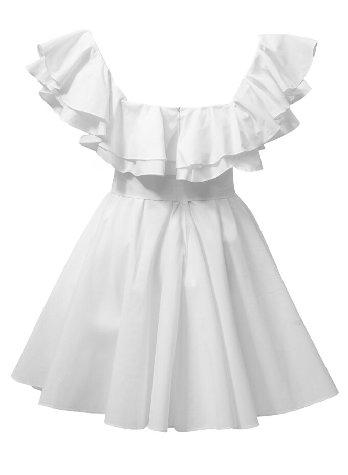 Cotton Ruffle Mini Dress