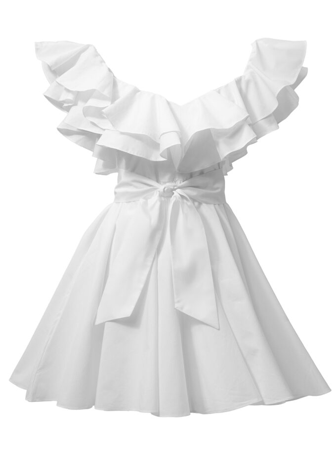 Cotton Ruffle Mini Dress