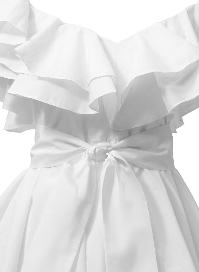 Cotton Ruffle Mini Dress