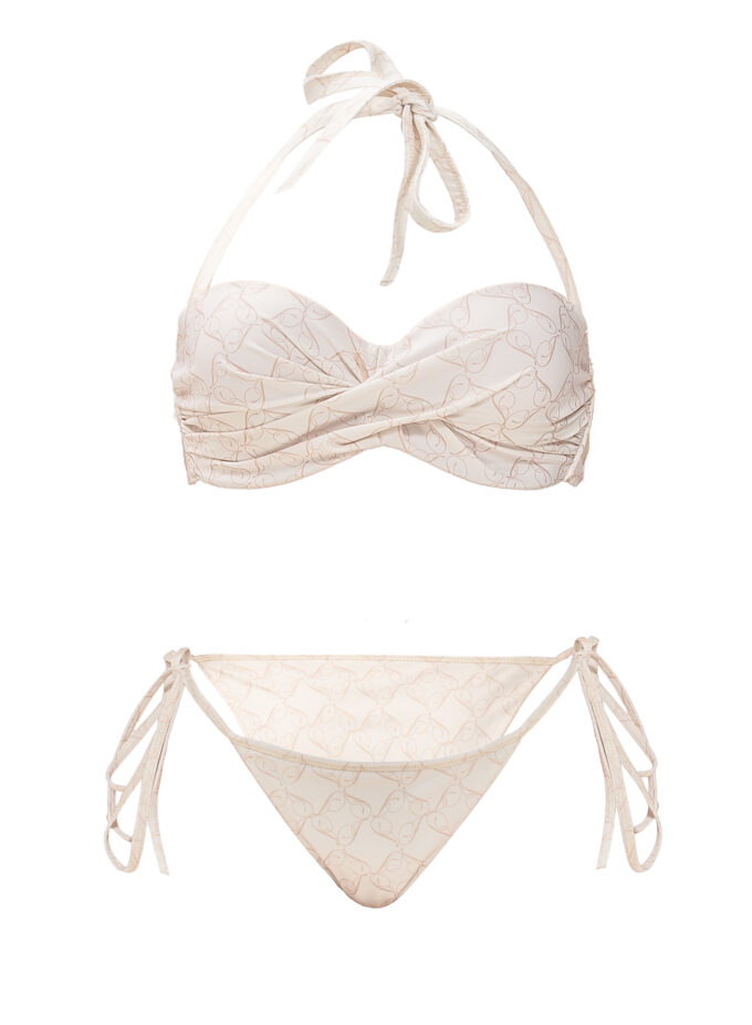 Ruched Bra in Cream & Cappuccino
