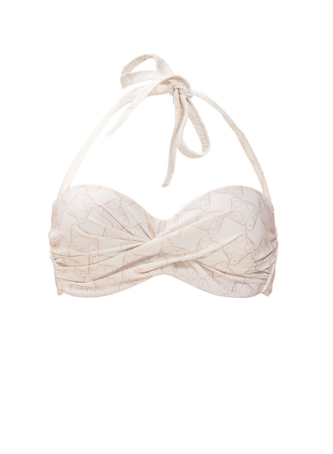 Ruched Bra in Cream & Cappuccino