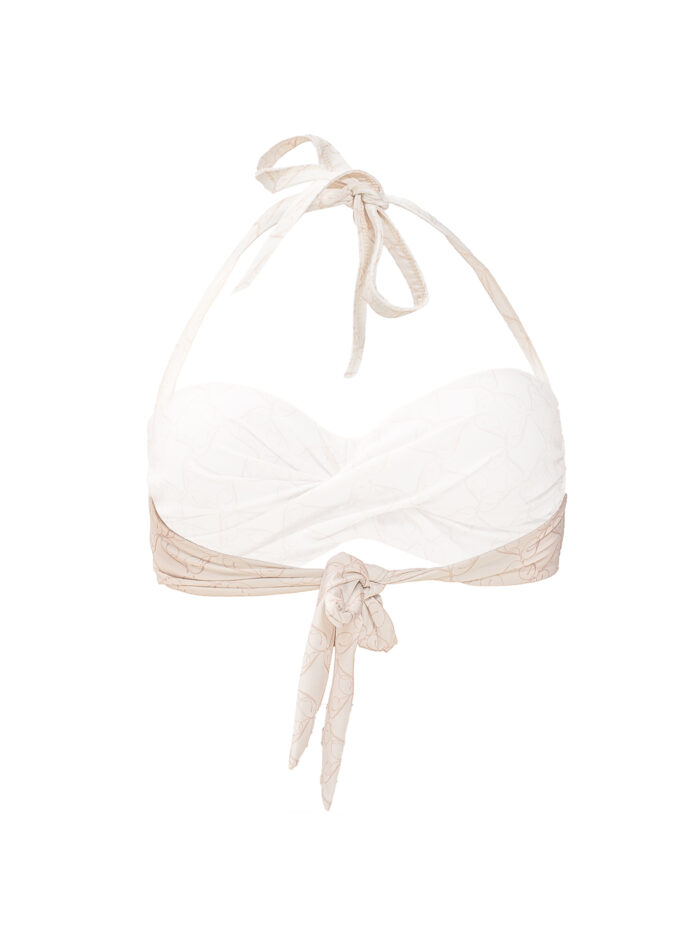 Ruched Bra in Cream & Cappuccino