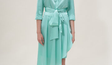 Silk Asymmetric Skirt In Acquamarine