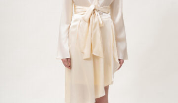 Silk Asymmetric Skirt In Cream