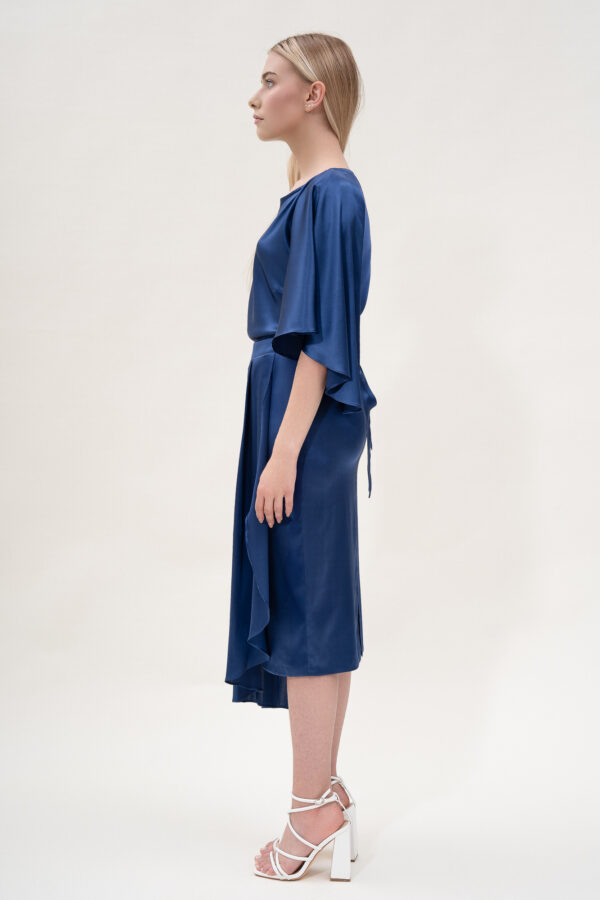 Silk Kimono Top In Blue - Image 2