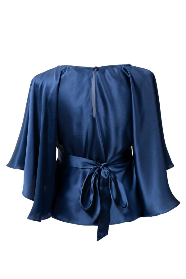 Silk Kimono Top In Blue - Image 8