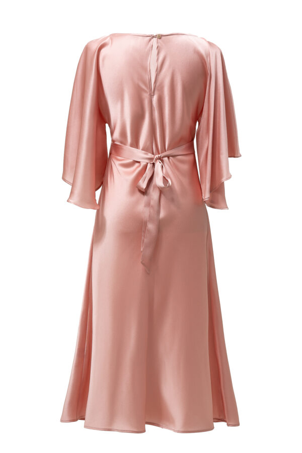 Silk Kimono Dress In Pink - Image 4