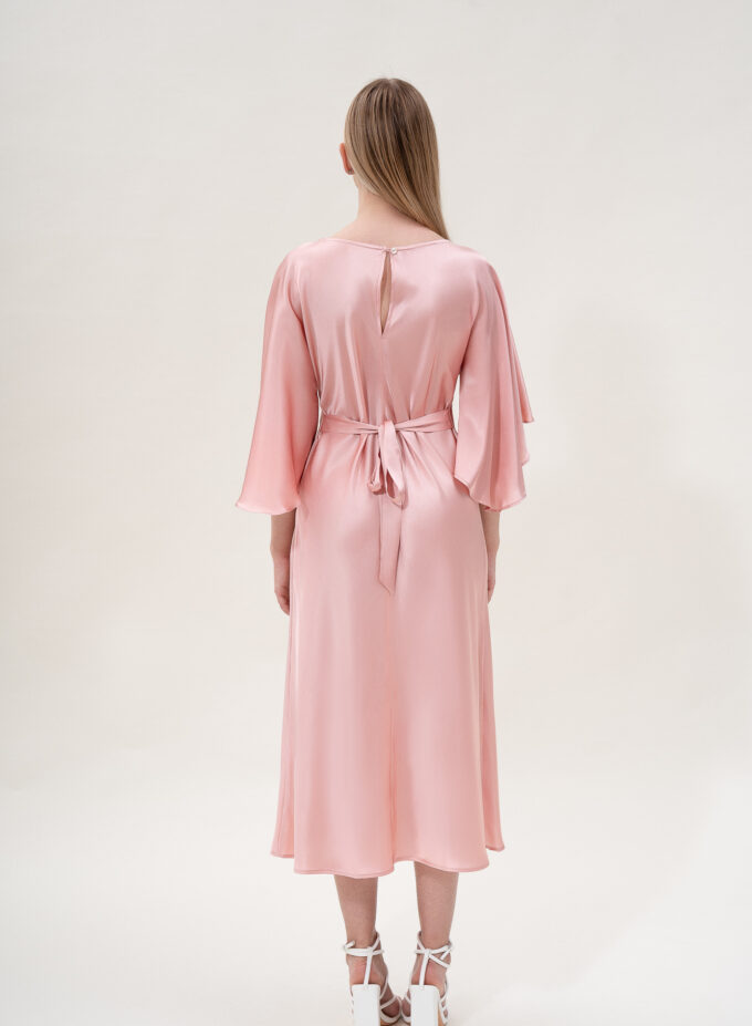 Silk Kimono Dress In Pink