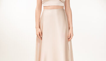 Silk Knot-Detailed Top In Ecru