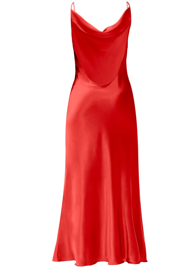 SILK OPEN-BACK MAXI DRESS IN RED