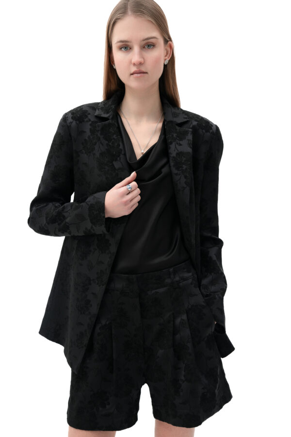 Jacquard Blazer In Black