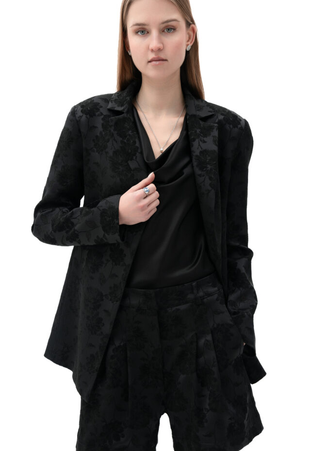 Jacquard Blazer In Black