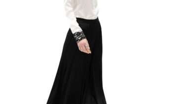 Silk Flared Skirt In Black