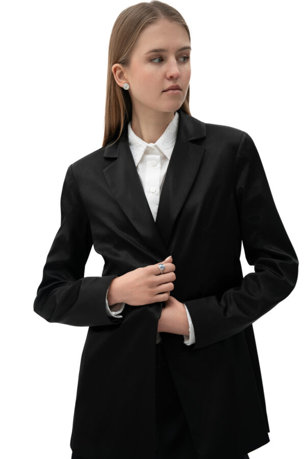Silk Blazer In Black