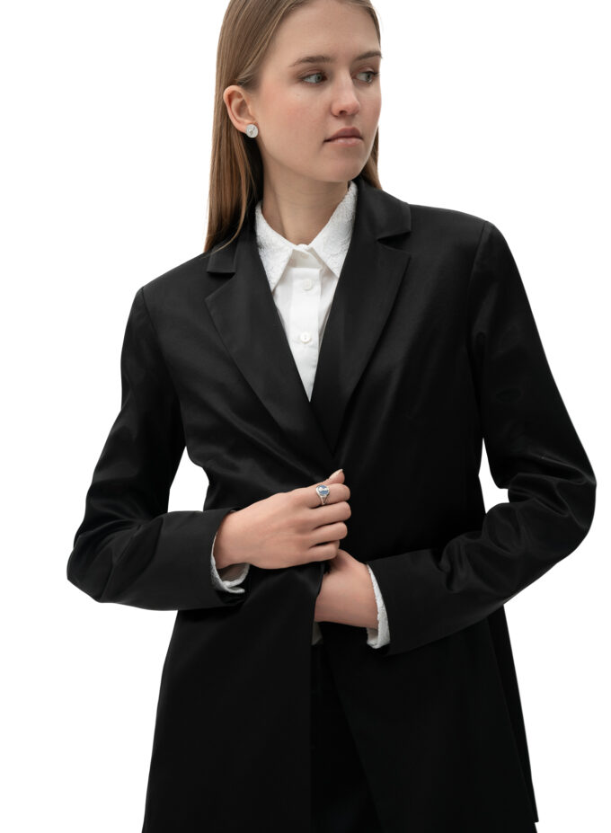 Silk Blazer In Black