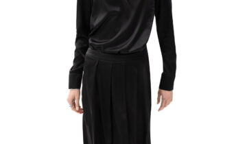 Silk Asymmetric Skirt In Black