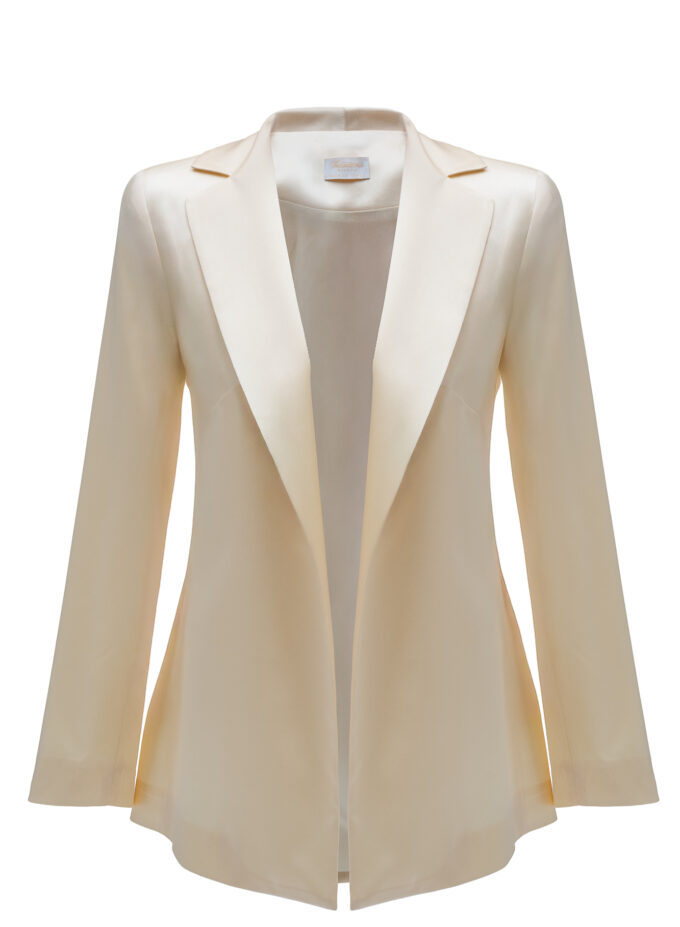 Silk Blazer In Cream