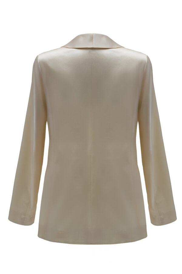 Silk Blazer In Cream - Image 8