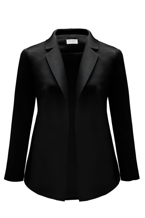 Silk Blazer In Black - Image 7