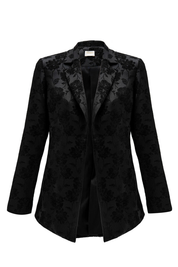 Jacquard Blazer In Black - Image 7