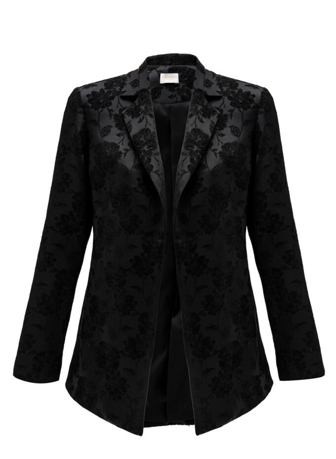 Jacquard Blazer In Black