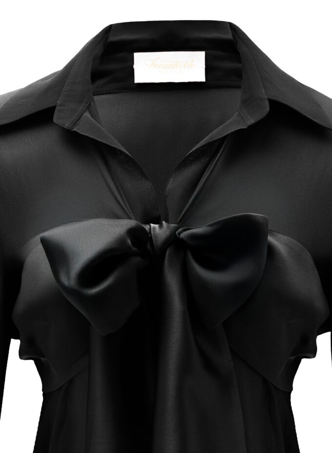 Velvet Burnout Semi Sheer Shirt In Black