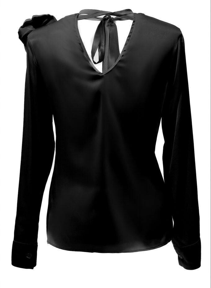 Silk Embellished Blouse In Black